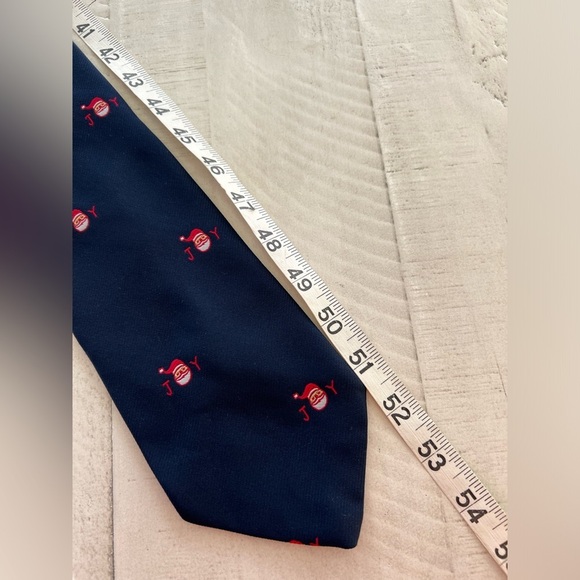 Vintage Men’s Joy Santa Novelty Neck Tie navy and red - Picture 3 of 5
